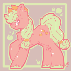 Size: 1024x1024 | Tagged: safe, artist:pegsie, applejack, g4, color palette challenge, cutie mark, female, solo