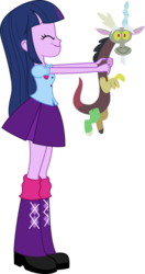 Size: 1587x3000 | Tagged: safe, artist:katequantum, discord, twilight sparkle, equestria girls, g4, female, plushie, solo