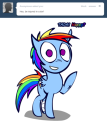 Size: 660x770 | Tagged: safe, artist:lazy, rainbow dash, ask dashed rainbow, g4, ask, female, solo, tumblr