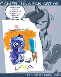 Size: 1280x1627 | Tagged: safe, artist:johnjoseco, artist:serial dust, princess luna, ask princess molestia, gamer luna, g4, atari, cute, filly, gamer luna fan art, lunabetes, pitfall, television