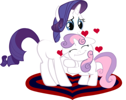 Size: 2465x1962 | Tagged: safe, artist:allukakalluto, rarity, sweetie belle, pony, unicorn, g4, belle sisters, blank flank, cute, diasweetes, female, filly, foal, horn, hug, mare, siblings, simple background, sisters, transparent background