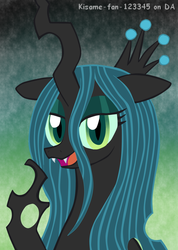 Size: 1219x1714 | Tagged: safe, artist:kisamyuki, queen chrysalis, changeling, changeling queen, g4, female, portrait, solo, upper body