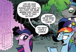 Size: 287x199 | Tagged: safe, idw, official comic, king sombra, rainbow dash, twilight sparkle, alicorn, pony, friendship is magic #20, g4, my little pony: friendship is magic (idw), spoiler:comic, female, good king sombra, mare, twilight sparkle (alicorn)