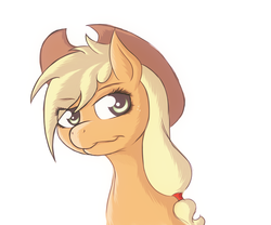 Size: 1200x1000 | Tagged: safe, artist:whiro153, applejack, pony, g4, bust, female, looking at you, portrait, simple background, solo