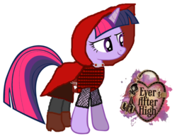 Size: 1019x784 | Tagged: safe, artist:thunderfists1988, twilight sparkle, g4, cerise hood, cosplay, ever after high, female, simple background, solo, transparent background