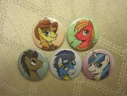 Size: 1000x750 | Tagged: safe, artist:johnjoseco, big macintosh, braeburn, doctor whooves, shining armor, soarin', time turner, earth pony, pony, g4, button, buttons, male, photo, stallion, wonderbolts uniform