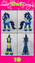 Size: 850x1517 | Tagged: safe, artist:sweetkiwidesign, soarin', g4, irl, photo, plushie, wonderbolts uniform