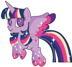 Size: 1024x955 | Tagged: safe, artist:osakachii, twilight sparkle, alicorn, pony, g4, female, mare, rainbow power, solo, twilight sparkle (alicorn)