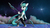 Size: 1988x1111 | Tagged: safe, artist:zigword, pony, bipedal, double bladed sword, hoof hold, nyx (warframe), planet, ponified, smiling, solo, spear, stars, warframe, weapon