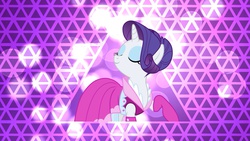 Size: 2048x1152 | Tagged: safe, artist:ponycolada, rarity, g4, alternate hairstyle, bubble, clothes, dress, fabulous, female, solo, vector, wallpaper