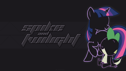 Size: 1920x1080 | Tagged: safe, artist:joshiepup, spike, twilight sparkle, g4, outline, vector, wallpaper