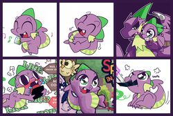 Size: 1280x860 | Tagged: safe, artist:panyang-panyang, owlowiscious, spike, twilight sparkle, alicorn, pony, g4, comic, cute, female, gem, mare, spikabetes, twilight sparkle (alicorn)