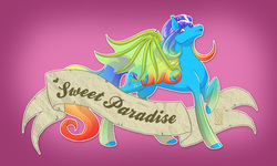 Size: 1000x600 | Tagged: safe, artist:daliawolfsoul, oc, oc only, oc:sweet paradise, old banner, solo