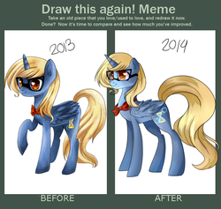 Size: 784x744 | Tagged: safe, artist:cas-kun, oc, oc only, alicorn, pony, alicorn oc, before and after, draw this again, glasses, solo
