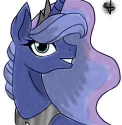 Size: 637x654 | Tagged: safe, artist:shadowsvaporized, princess luna, g4, female, portrait, simple background, solo