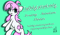 Size: 4533x2658 | Tagged: safe, artist:lightningnickel, oc, oc only, oc:cotton candy, business card, cute, solo
