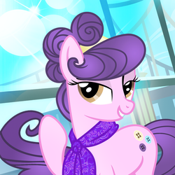 Size: 600x600 | Tagged: safe, artist:pixelkitties, suri polomare, g4, bedroom eyes, cute, female, grin, looking at you, smiling, solo, suribetes