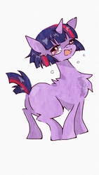 Size: 640x1136 | Tagged: safe, artist:momo1, twilight sparkle, g4, chest fluff, female, pixiv, short mane, short tail, solo