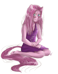 Size: 600x757 | Tagged: safe, artist:kikaru-studios, pinkie pie, earth pony, anthro, g4, female, pinkamena diane pie, solo