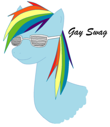 Size: 794x910 | Tagged: safe, artist:jk-quinn, rainbow dash, g4, faget, gay, gay pride, glasses, male, pride, solo, swag, text