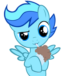 Size: 807x991 | Tagged: safe, artist:luckyboy19, oc, oc only, oc:winter wind, pegasus, pony, colt, cute, looking at you, male, milkshake, solo