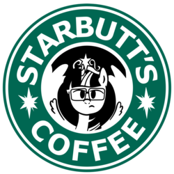 Size: 900x900 | Tagged: safe, artist:jopa04, twilight sparkle, alicorn, pony, g4, female, glasses, mare, parody, solo, starbucks, twilight sparkle (alicorn)