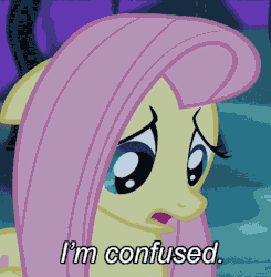 Size: 500x511 | Tagged: safe, screencap, fluttershy, pegasus, pony, bats!, g4, season 4, animated, confluttershy, confused, female, image macro, reaction image, solo