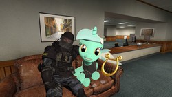 Size: 1920x1080 | Tagged: safe, lyra heartstrings, human, fanfic:background pony, g4, 3d, counter-strike, game, gmod, lyre, musical instrument