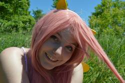Size: 2048x1361 | Tagged: safe, artist:tikkanii, fluttershy, human, g4, close-up, cosplay, cute, grin, irl, irl human, photo, smiling, solo