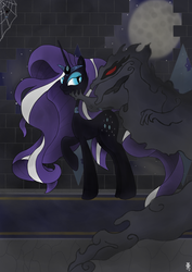 Size: 1024x1446 | Tagged: safe, artist:zappter, larry, nightmare rarity, shadowfright, g4