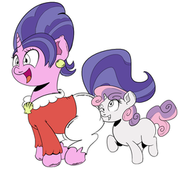 Size: 1000x989 | Tagged: safe, artist:purple-yoshi-draws, cookie crumbles, sweetie belle, pony, unicorn, g4, cute