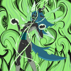 Size: 1250x1250 | Tagged: safe, artist:7th-swell, queen chrysalis, changeling, changeling queen, anthro, g4, female, solo