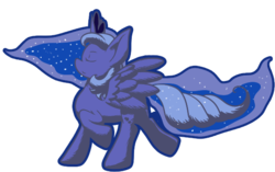 Size: 576x361 | Tagged: safe, artist:thepiplup, princess luna, alicorn, pony, g4, eyes closed, female, simple background, solo, transparent background