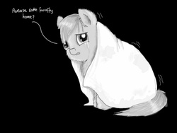Size: 1024x768 | Tagged: safe, artist:waggytail, fluffy pony, crying, monochrome, sadbox, shivering, solo