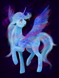 Size: 1200x1600 | Tagged: safe, artist:cathykitcat, trixie, alicorn, pony, g4, alicornified, female, race swap, solo, trixiecorn