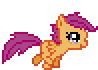 Size: 98x70 | Tagged: safe, artist:botchan-mlp, scootaloo, pegasus, pony, g4, animated, blank flank, desktop ponies, female, filly, foal, gif, gif for breezies, picture for breezies, pixel art, running, simple background, solo, sprite, transparent, transparent background