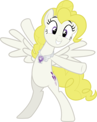 Size: 627x793 | Tagged: safe, artist:istilllikegamecubes, surprise, pegasus, pony, g1, g4, bipedal, element of laughter, female, g1 to g4, generation leap, mare, simple background, solo, spread wings, svg, transparent background, vector, wings