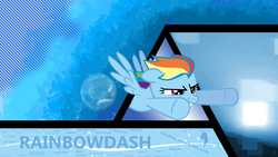 Size: 1920x1080 | Tagged: safe, artist:ahmedooy, artist:blackgryph0n, artist:cloudshadezer0, rainbow dash, pegasus, pony, g4, cutie mark, female, flying, mare, quotes, show accurate, solo, vector, wallpaper