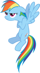 Size: 3770x6868 | Tagged: safe, artist:drewdini, rainbow dash, pegasus, pony, g4, absurd resolution, angry, female, flying, simple background, solo, transparent background, unamused, vector