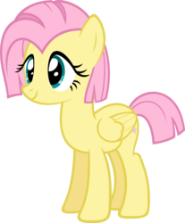 Size: 1062x1280 | Tagged: safe, artist:zacatron94, fluttershy, g4, alternate hairstyle, female, haircut, short mane, short tail, simple background, solo, transparent background, vector