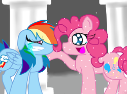 Size: 2032x1512 | Tagged: safe, artist:pokewarriormelodies, pinkie pie, rainbow dash, fanfic:bittersweet, g4, crying, female, lesbian, ship:pinkiedash, shipping