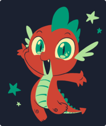 Size: 498x596 | Tagged: dead source, safe, artist:raichi, spike, dragon, g4, baby, baby dragon, cute, limited palette, male, solo, spikabetes, stars