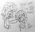 Size: 1488x1376 | Tagged: safe, artist:starcrystal272, cheese sandwich, pinkie pie, g4, argument, female, male, monochrome, ship:cheesepie, shipping, sketch, straight, traditional art