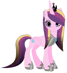 Size: 404x440 | Tagged: safe, artist:owe-b-1, princess cadance, alicorn, pony, g4, dark mirror universe, equestria-3, evil cadance, female, mare, simple background, solo, white background