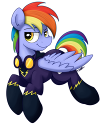 Size: 1650x2000 | Tagged: safe, artist:bravelyart, rainbow blaze, pegasus, pony, g4, clothes, male, shadowbolts, shadowbolts costume, simple background, solo, stallion, transparent background