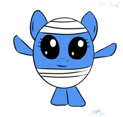 Size: 522x500 | Tagged: safe, artist:rainbow-dosh, earth pony, pony, g4, bandage, bump, male, mr. bump, mr. men, mr. men little miss, ponified, simple background, solo, stallion, white background