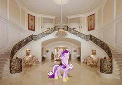 Size: 3660x2550 | Tagged: safe, artist:princess cadance, artist:raiquila, princess cadance, g4, chandelier, high res, house, irl, mansion, photo, ponies in real life, stairs
