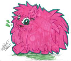 Size: 1175x1012 | Tagged: safe, artist:fuzon-s, artist:krazykari, oc, oc only, oc:fluffle puff, colored, happy, looking at you, smiling, solo, traditional art