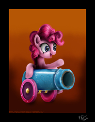 Size: 1206x1539 | Tagged: safe, artist:reillyington86, pinkie pie, g4, cutie mark, female, party cannon, solo