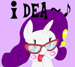 Size: 1070x962 | Tagged: safe, artist:braffy, rarity, g4, suited for success, 30 minute art challenge, blush sticker, blushing, female, glasses, music notes, solo
